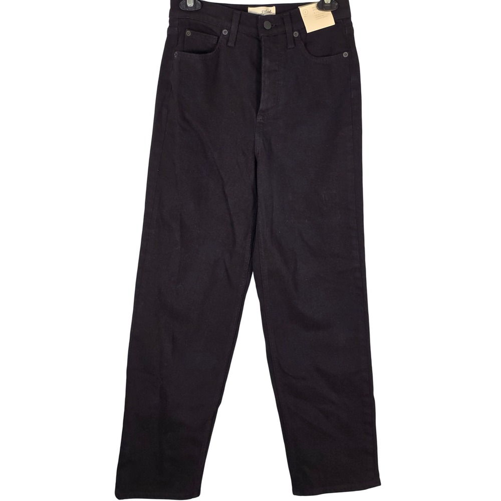 Universal Thread Womens Highest Rise Straight Jeans Black Button Fly Size 2 NWT